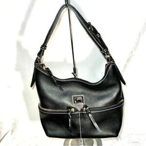 Dooney Bourke Dillen Black Pebbled Leather Hobo Bag